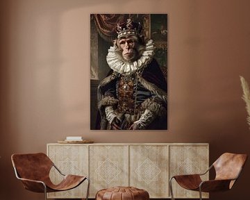 Singe royal - portrait animalier de style baroque sur Poster Art Shop