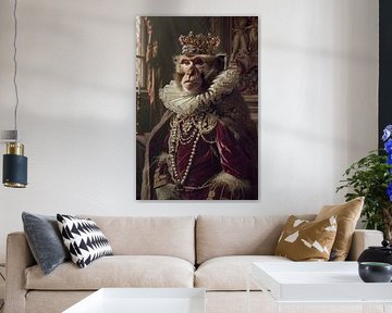 Royal monkey - animal portrait in baroque style by Poster Art Shop