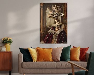 Giraffe in koninklijke barokstijl van Poster Art Shop
