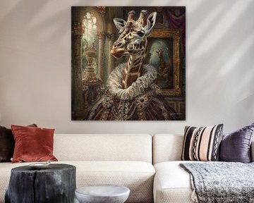 Giraffe in koninklijke barokstijl van Poster Art Shop
