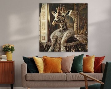 Giraffe in koninklijke barokstijl van Poster Art Shop