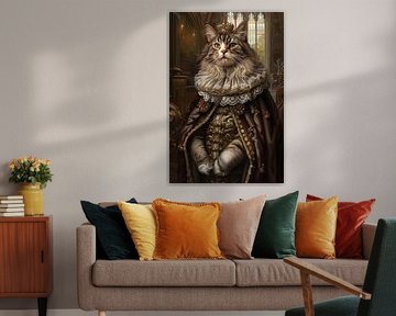 Chat royal en robe baroque sur Poster Art Shop