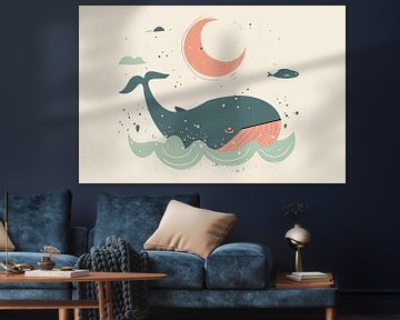 Dromende walvis van Poster Art Shop