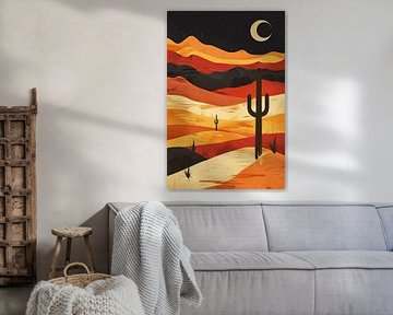 Desert landscape illustration by Poster Art Shop