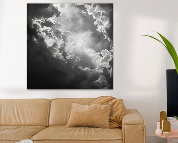 Monochrome wolken van Poster Art Shop