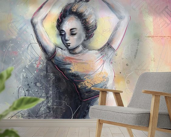 Voorbeeld van het werk in een kamer