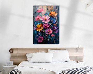 Painting Abstract Flowers | Abstract Painting Living Room | Flower Painting Abstract by AiArtLand