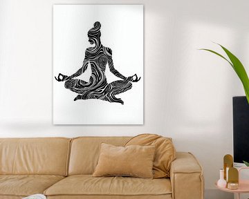 Yoga lijntekeningen in zwart-wit van Frank Daske | Foto & Design