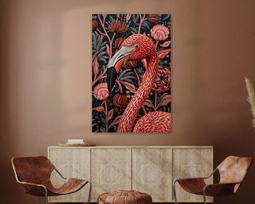 Indiase Kalamkari Flamingo van Frank Daske | Foto & Design