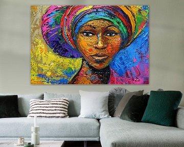 Digitaal abstract schilderachtig portret fictieve vrouw