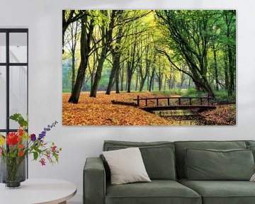 Herfst brug in het Amsterdamse bos von Dennis van de Water