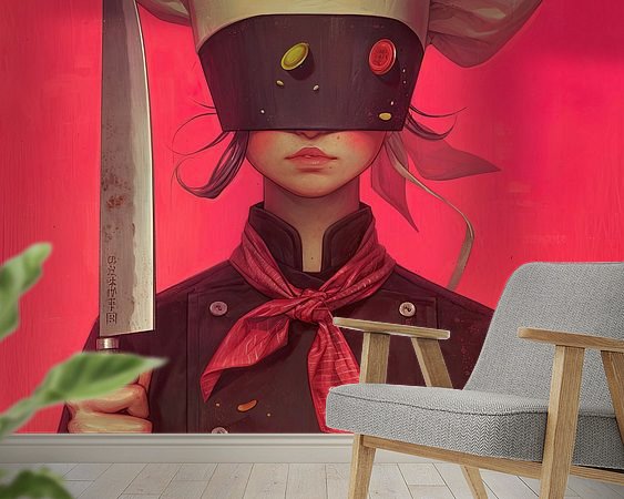 Voorbeeld van het werk in een kamer