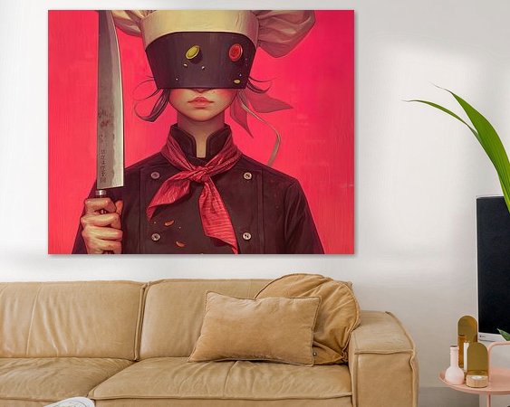 Voorbeeld van het werk in een kamer