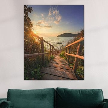Abstieg zum Meer am Strand von Cala Violina, Toskana von Stefano Orazzini