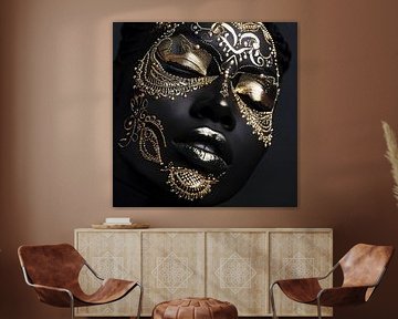 Beauté mystique en noir et or sur Poster Art Shop