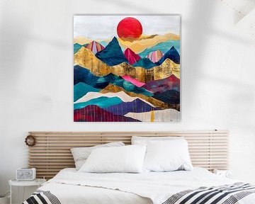 Golden Horizons - Abstract Landscape by Poster Art Shop