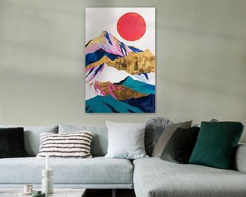 Golden Horizons - Abstract Landscape by Poster Art Shop