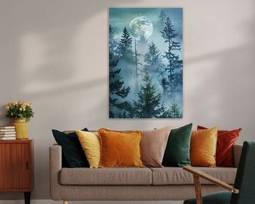 Mystiek bos van Poster Art Shop