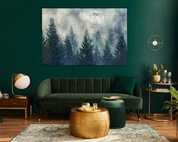 Mystiek bos van Poster Art Shop