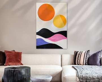 Kleurrijke harmonie - Abstracte zonnen van Poster Art Shop