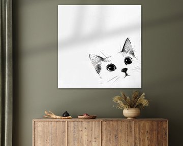 Nieuwsgierige kat - Illustratie van Poster Art Shop