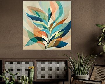 Kleurenspel van de natuur - Abstracte bladeren van Poster Art Shop