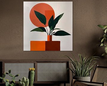 Plant in zonlicht - Abstracte plantkunde van Poster Art Shop