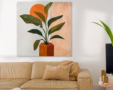 Plant in zonlicht - Abstracte plantkunde van Poster Art Shop