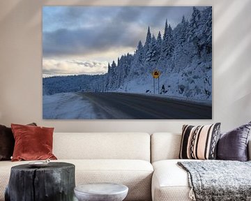 A country road in winter by Claude Laprise