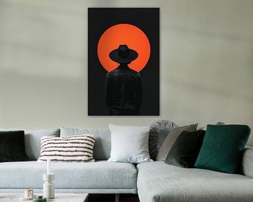 Coucher de soleil et silhouette sur Poster Art Shop