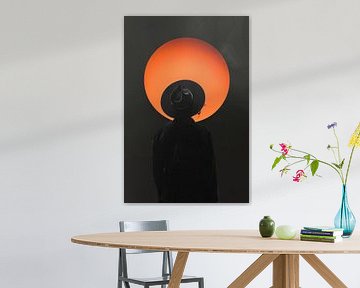 Zonsondergang en silhouet van Poster Art Shop