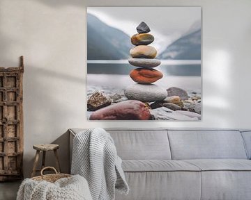 Tours de pierre au bord de l'eau sur Poster Art Shop