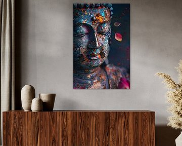 Colours of enlightenment - Buddha statue by Poster Art Shop