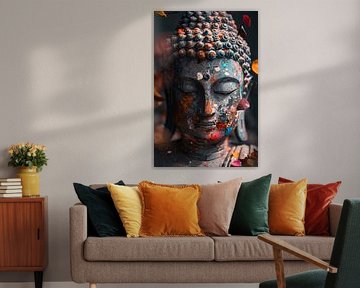 Colours of enlightenment - Buddha statue by Poster Art Shop