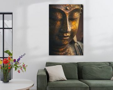 Boeddha - Tijdloze wijsheid in brons goud van Poster Art Shop