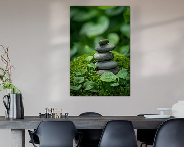 Natuurstenen balans - Zen-tuin stenen toren van Poster Art Shop