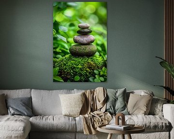 Zen Tuin Stenen Toren van Poster Art Shop