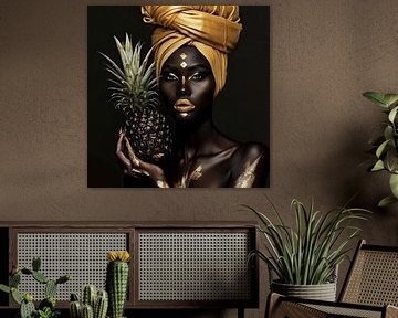 Ananas und afrikanische Eleganz von Poster Art Shop