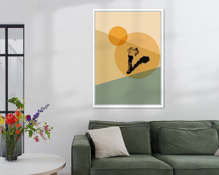 Voorbeeld van het werk in een kamer