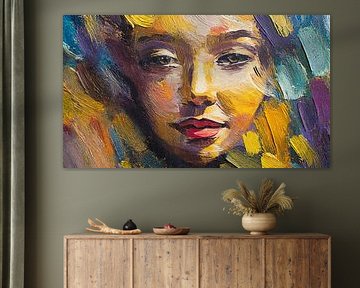 Brush strokes revealing a woman's face by Maarten Zeehandelaar