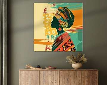 Abstract depiction of an African woman by Poster Art Shop
