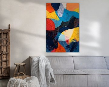 Kleurrijke dynamiek - abstracte compositie