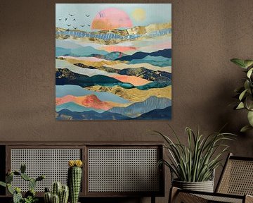 Goldene Hügel – Traumhafte Landschaft von Poster Art Shop