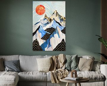 Gouden bergtoppen - modern berglandschap