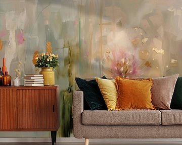 Botanisch , modern en abstract in Japandi stijl van Japandi Art Studio