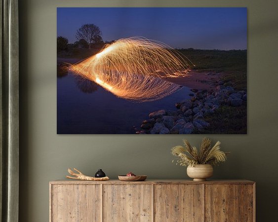 Voorbeeld van het werk in een kamer