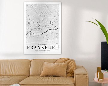 Carte minimaliste de Francfort - Plan de ville artistique pour votre maison sur Poster Art Shop