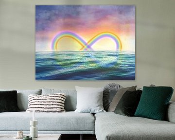 Infinity regenboog op de horizon van Marianne Eggink - Fotografie en digitale kunst