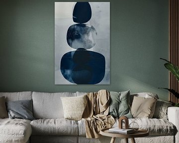 Japandi in kobalt blauw, modern en abstract van Studio Allee