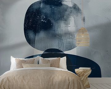 Japandi in kobalt blauw, modern en abstract van Studio Allee